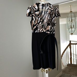 Animal print and black dress. Size 8